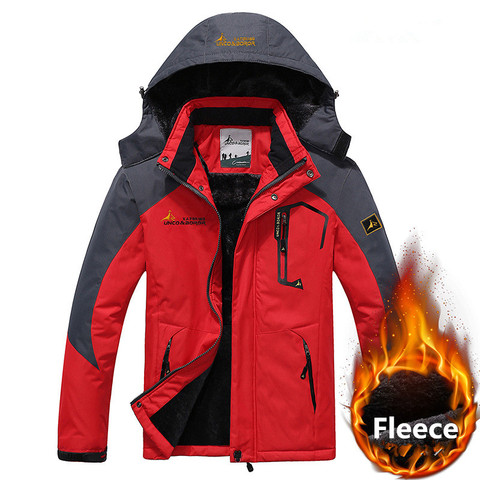 Winter Snow Warm Jacket Men Parkas Outwear Windproof Waterproof Hooded Thick Velvet Jacket Men Fleece Parkas Coat Plus Size 6XL ► Photo 1/6