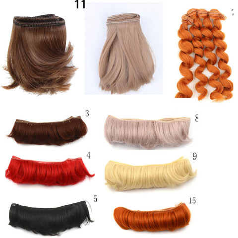 DIY Wave Wig Black Gold Blown Curly Hairpiece Per Wig Hot Pear Curly Hair For Dolls Accessories Christmas Toy ► Photo 1/6