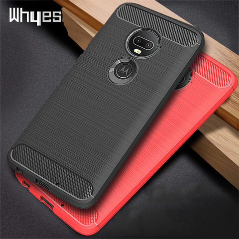 Silicone Case For Moto G7 Power G7 Play G6 Plus ShockProof Fitted Carbon Fiber Soft TPU  Case For Moto G8 Power lite G8 play ► Photo 1/6