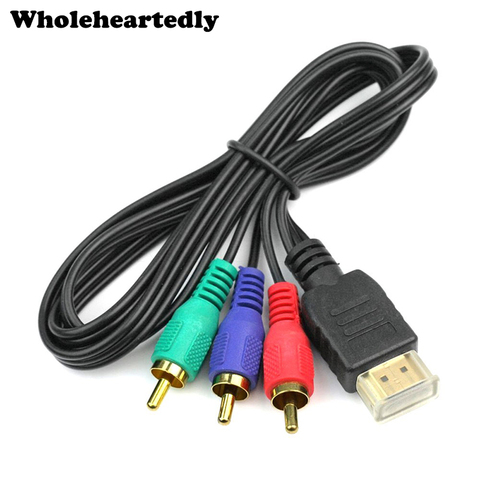 Promotion !! 1080p HDMI To 3 RCA Cable 1M 3 ft Video Audio HDMI VGA AV Component Cord Line Convert Adapter For HDTV High Quality ► Photo 1/6