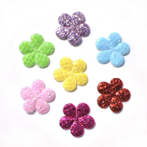 120Pcs Mixed Glitter Fabric Patches Flower Felt Applique for Craft/Clothes DIY Scrapbooking Accessor K15 ► Photo 1/4
