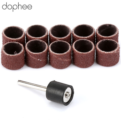 dophee Dremel Accessories 12.5mm Grit 80# Sanding Bands +3.17mm Sander Drum Mandrel Rotary Nail Drill Bits Electrical Tools 10s ► Photo 1/6