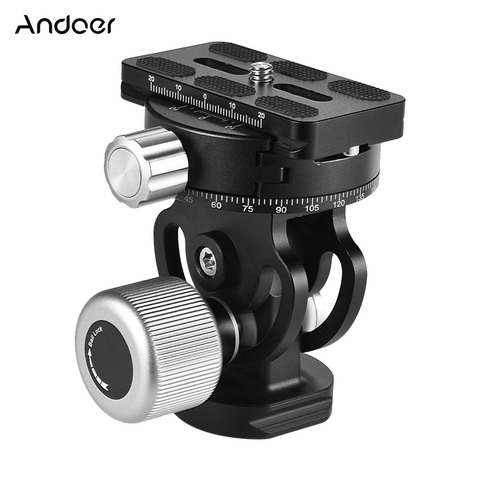 Andoer VH-10 2 Way Tripod Head Bird Watching Pan/Tilt Panoramic Head w/ Quick Release Plate Replacement for Sirui L10 RRS MH-02 ► Photo 1/6