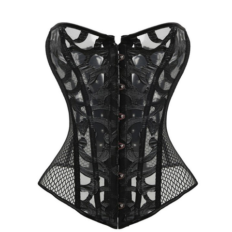 Waist Corsets For Women New Arrival Sexy Transparent Hollow Net Corsets Solid Black Corset underbust A2233 ► Photo 1/5