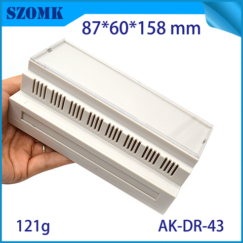1 piece, 158*87*60mm abs plastic din rail device enclosure project box szomk high quality PLC electrical control housing case ► Photo 1/1