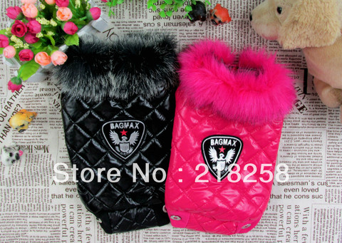 New Arrival Noble Pet Dogs Winter Vest Coat Fur Collar Russia Classic Dogs Clothing Soft Pu Coat For Dog ► Photo 1/6