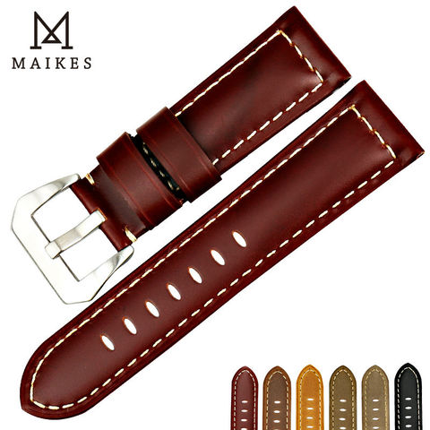MAIKES New design watchbands for Fossil 22 24 26mm vintage genuine cow leather watch strap band watch accessories for Panerai ► Photo 1/6