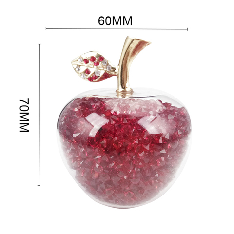 hbl 60mm 1 piece Red Crystal Glass Apple Figurine Paperweight with Filling Rhinestones for Home Decor Christmas Decoration ► Photo 1/5