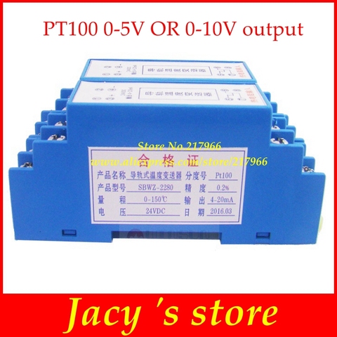 Rail Temperature Transmitter PT100 0.2 DIN Temperature Transmitter Module 24V 0-5V OR  0-10V  output SBWZ-2280 ► Photo 1/1