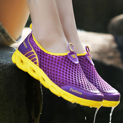 2022 Women Hiking Shoes Outdoor Sneakers Walking Breathable Leather Mesh Summer Water Shoes Women Flats Loafers Women ► Photo 1/6