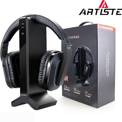 Artiste D1 Wireless TV Headphone with 2.4G Digital Transmitter Charging Dock Cordless For Radio and Computer gaming ► Photo 1/6