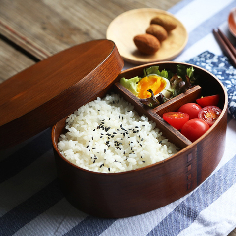 Wooden Lunch Box Japanese Bento Lunchbox Food Container Small Fruit Sushi Food Box Kids School Lunch Box Travel Picnic Tableware ► Photo 1/6