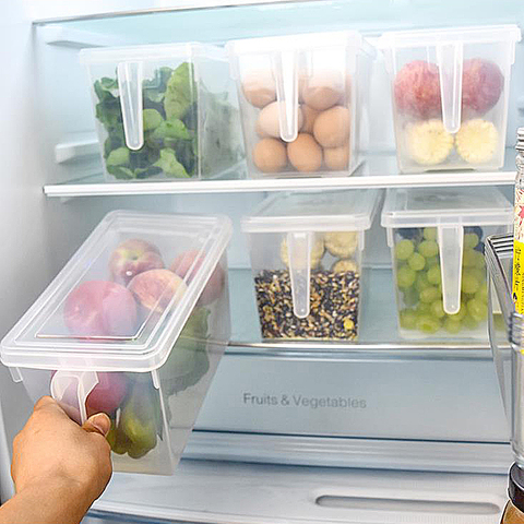 Plastic Kitchen Refrigerator Storage Box Food Container Transparent Keeping Egg Fish Fruit Fresh Fridge Storage Organizer ► Photo 1/6