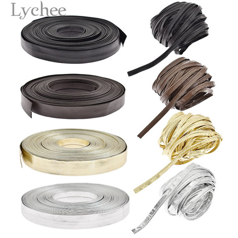 Lychee Life 10m PU Leather Sewing Ribbons Solid Color Ribbon DIY Packaging Material Sewing Supplies For Garments ► Photo 1/6