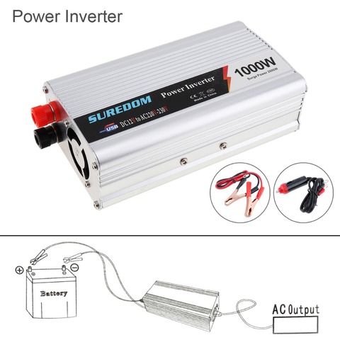 1000W Car Inverter DC 12V 24V to AC 220V 110V USB Auto Power Inverter Adapter Charger Voltage Converter ► Photo 1/6