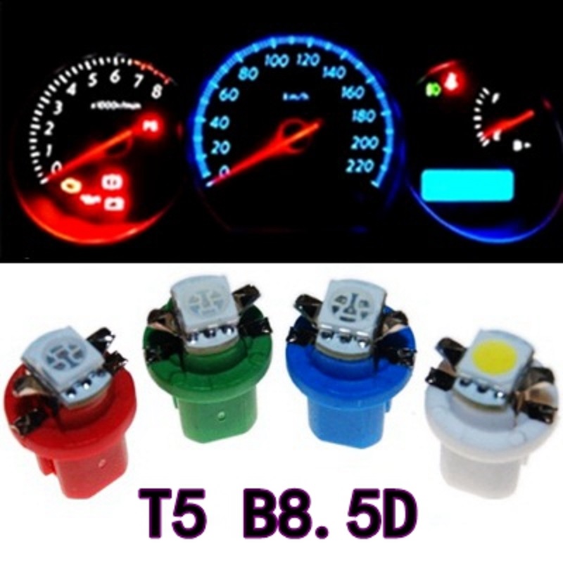 White T5 B8.5D Car Gauge LED Dashboard Instrument Cluster Gauge Light Bulb 10PCS