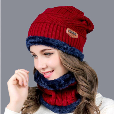 Hot Balaclava Knitted hat scarf cap neck warmer Winter Hats For Men women skullies beanies super warm Fleece mask dad cap ► Photo 1/6