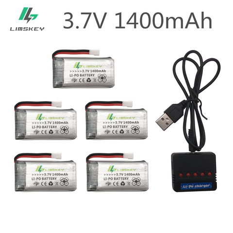 Second version Limskey 1400mAh 3.7V LiPo Battery for SYMA X5SC X5SW X5HW X5HC X5UW battery with Charger RC Drone 3.7 V 1400 mah ► Photo 1/6