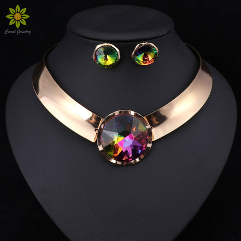 6Color Women Jewelry Sets Trendy Necklace Earrings Statement Necklace For Party Wedding Fashion 2022 Direct Selling ► Photo 1/6