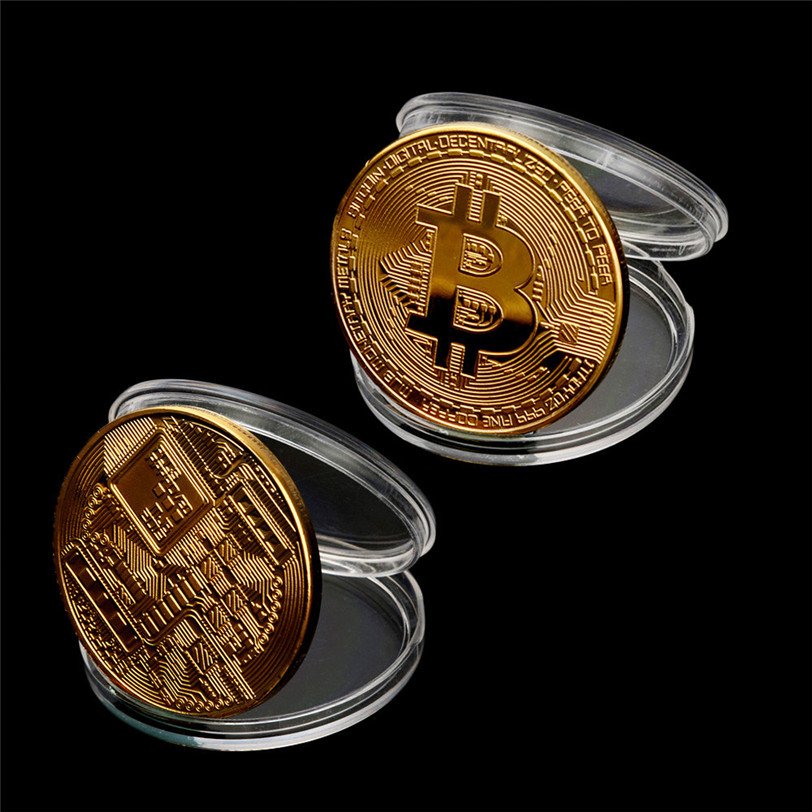 Silver/Gold Plated Bitcoin Coin Collectible BTC Coin Art Collection Physicals 