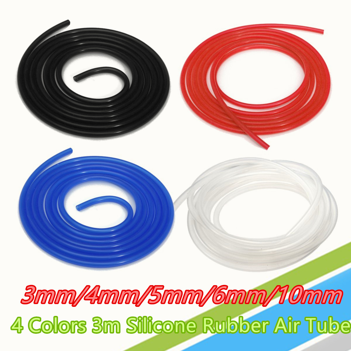 MOFE Universal 1M 3mm/4mm/6mm/8mm Silicone Vacuum Tube Hose Silicon Tubing  Blue Black Red Yellow Car Accessories - AliExpress