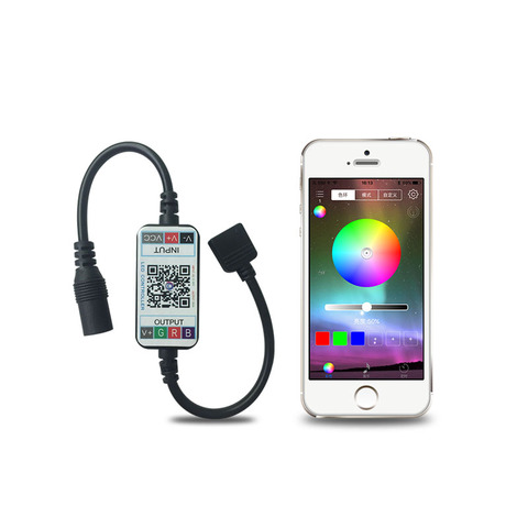 DC12V/24V RGB Bluetooth Music Smartphone APP 3 Key LED Light Controller, 20  Key IR Remote Control