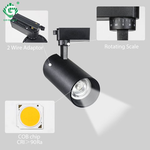 10W/20W/30W COB Track Light LED Rail Spot Lamp Home Exhibition Store Clothing Shop Indoor Lighting LED Ceiling Pendant Spotlight ► Photo 1/6