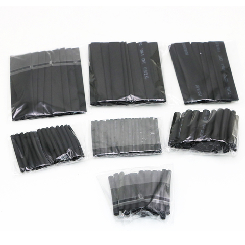 127Pcs Black Heat Shrink Tubing Tube Cable Sleeves Wrap Wire Set 7 Size for Rc DIY Drone ► Photo 1/4