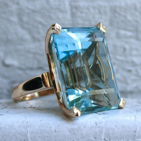 Big Square Shape Rhinestone Rings For Women Sea Blue Princess Crystal Ring Weddings /Party Trendy Jewelry ► Photo 1/6