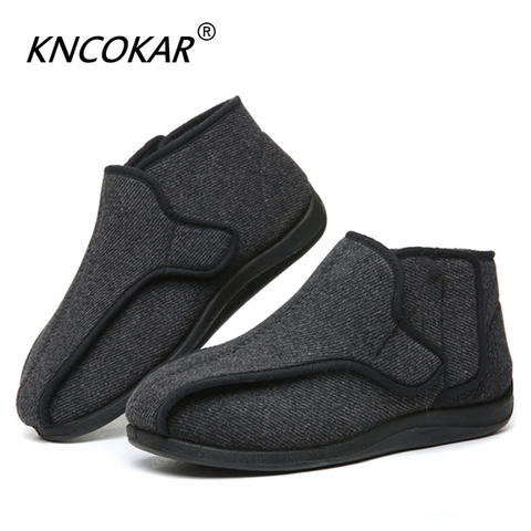KNCOKAR Widen The New Wool Shoes Fat Swelling Deformation Of Hallux Valgus Foot Wide Elderly Diabetes Shoes Large size 41-48 ► Photo 1/6