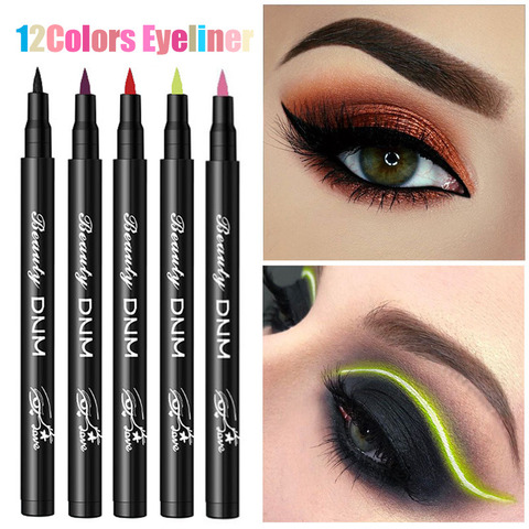 12 Colors Liquid Eyeliner Pencil Waterproof Make Up Eye Liner Pen Matte Black Red Green Colorful Liners Eyes Makeup Long Lasting ► Photo 1/6