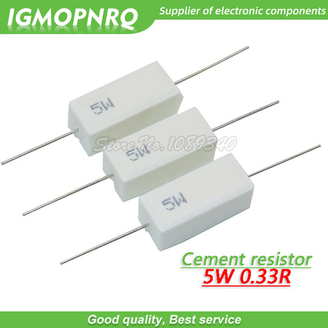 10pcs 5W 0.33 ohm Cement resistance resistor 0.33R 0.33ohm GMOPNRQ ► Photo 1/2
