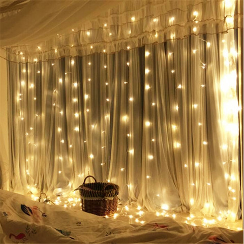 Curtain 6*2.5M 480LED String Lights Fairy Icicle LED Xmas Garland Wedding Party Patio Window Home Garden Outdoor Wall Decoration ► Photo 1/6