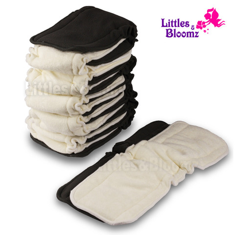[Littles&Bloomz] Baby Bamboo Reusable Cloth Diaper Inserts Charcoal Washable Nappy Liners 5 Layers Changing Liners For Cover ► Photo 1/4