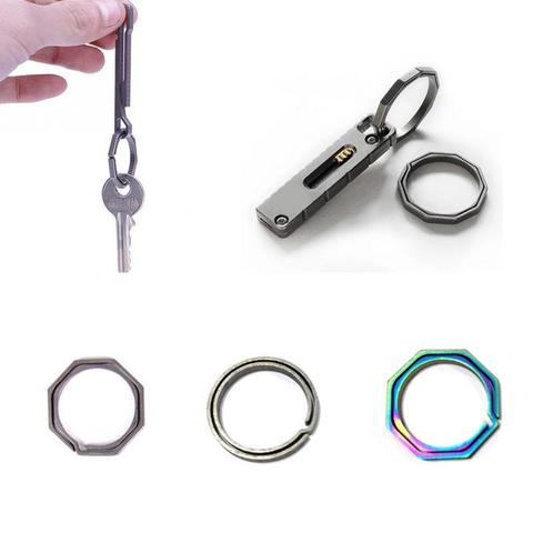 Octagon Titanium TC4 Ti Pocket Hook Keychain Keyring ring Key