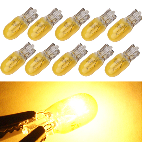 10pcs yellow Color car T10 W5W halogen bulbs 194 158 Side Wedges 12v 5w Xexon Lamp Instrument Light Reading Light Clearance Lamp ► Photo 1/5