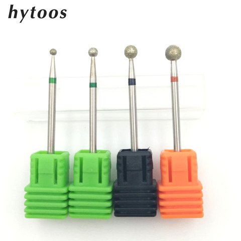 HYTOOS 2.3-5.0mm Ball Diamond Nail Drill Bit Cuticle Clean Manicure Cutters Rotary Burr Drill Accessories Nail Beauty Tool Mill ► Photo 1/6