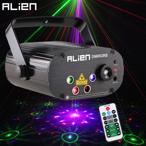 ALIEN New 96 Patterns RGB Mini Laser Projector Light  DJ Disco Party Music Laser Stage Lighting Effect With LED Blue Xmas Lights ► Photo 1/6