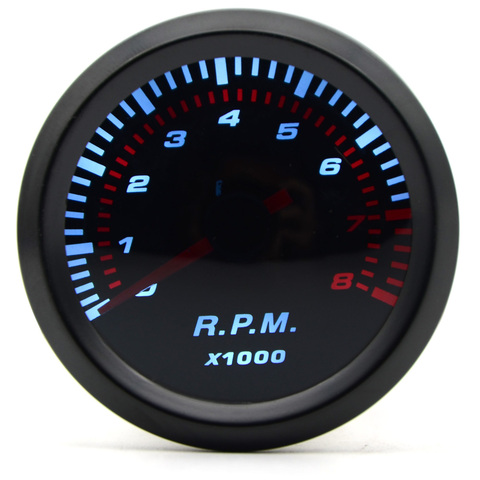 2'' 52mm Universal Smoke Lens Auto Tachometer White LED 0-8000 RPM Gauge Car Meter ► Photo 1/6