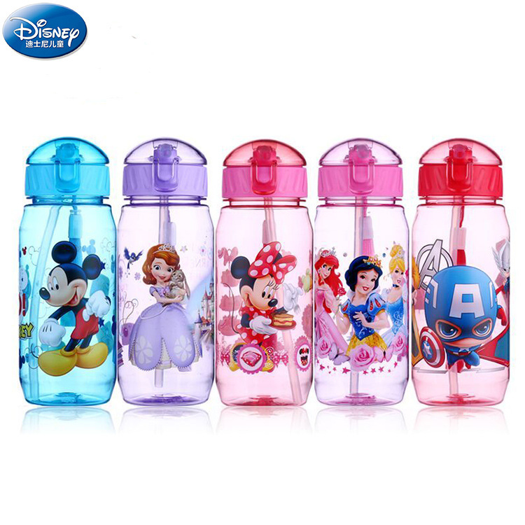 Disney Mickey Mouse Cartoon cups With straw kids snow White Captain America  Sport Bottles girls Princess Sophia Feeding cups - Price history & Review