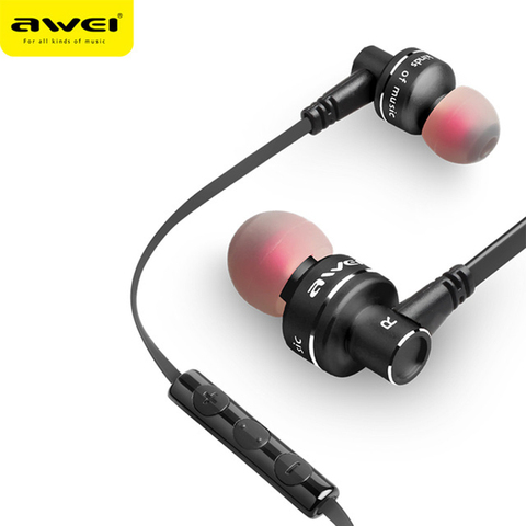 Awei ES-10TY Metal Wired Earphone Earbuds Stereo Headset In-Ear Auriculares Headset With Microphone For iPhone Samsung Phones ► Photo 1/6