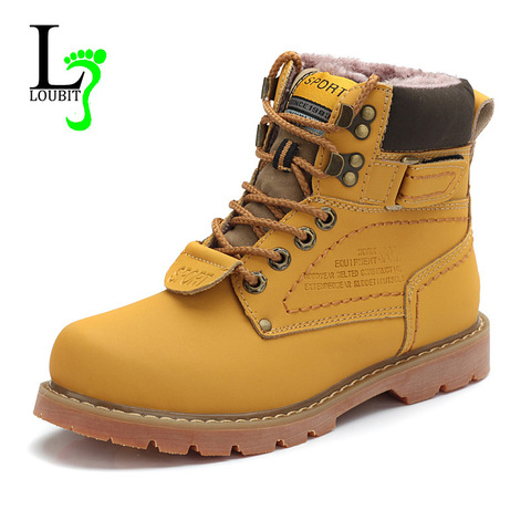 2022 Men's Winter Snow Boots With Fur Rubber Ankle Boots Cow Split Leather Shoes High Quality Men Outdoor Work Shoe Plus Size 46 ► Photo 1/6