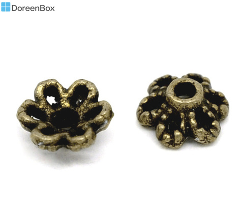 Doreen Box Lovely 300 Bronze Tone Flower Bead Caps 6x2.8mm (B13158) ► Photo 1/1