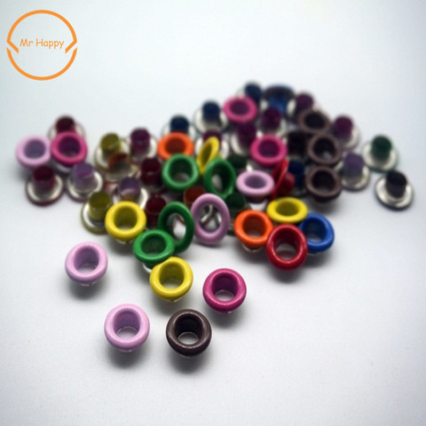 100pcs some color mixed Scrapbook Eyelets Inner Hole 5mm Metal eyelets For Scrapbooking garment clothes eyelets,Apparel Sewing ► Photo 1/2