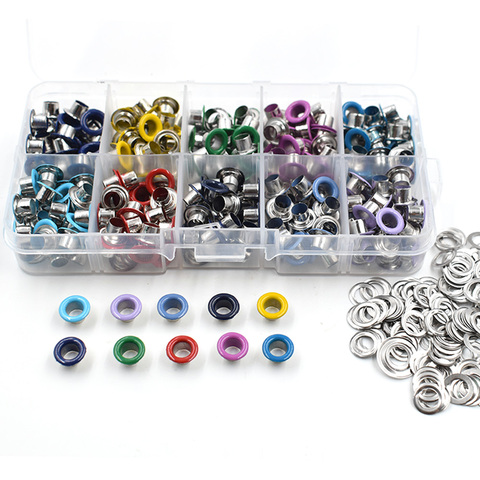 300pcs Inner diameter 5mm Eyelets Shoe eyes Metal Rivets Spraying process Color mixing Holes Buttons Bags accessories ► Photo 1/4