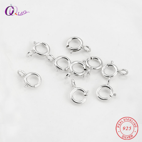 20pcs 5mm Best Quality Silver Spring Ring Clasps Hooks 925 sterling Silver Connection For Necklace Bracelet DIY Buckle ► Photo 1/6