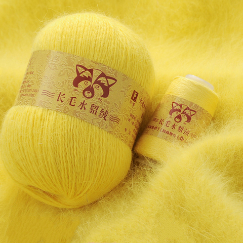 50g+20g/set High Quality Long Plush Mink Velvet Yarn Soft Warm Candy Color Hand Knitting Scarf Sweater Thread For Fall Winter ► Photo 1/6