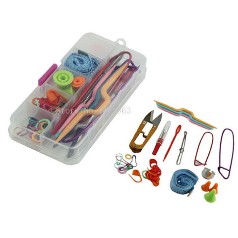 New Basic Knitting Tools Accessories Supplies With Case Knit Kit Lots AA7785 ► Photo 1/3