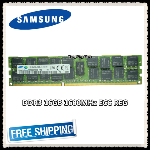 Samsung server memory DDR3 16GB 32GB 1600MHz ECC REG DDR3L  PC3L-12800R Register DIMM RAM 12800 16G 2RX4 ► Photo 1/2