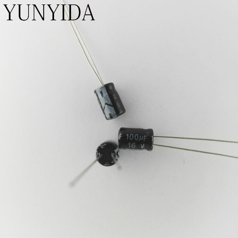 Aluminum electrolytic capacitor 16V 100uF  5*7MM  50PCS ► Photo 1/1